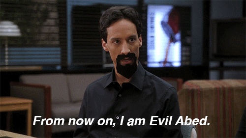 evil Abed with goatee